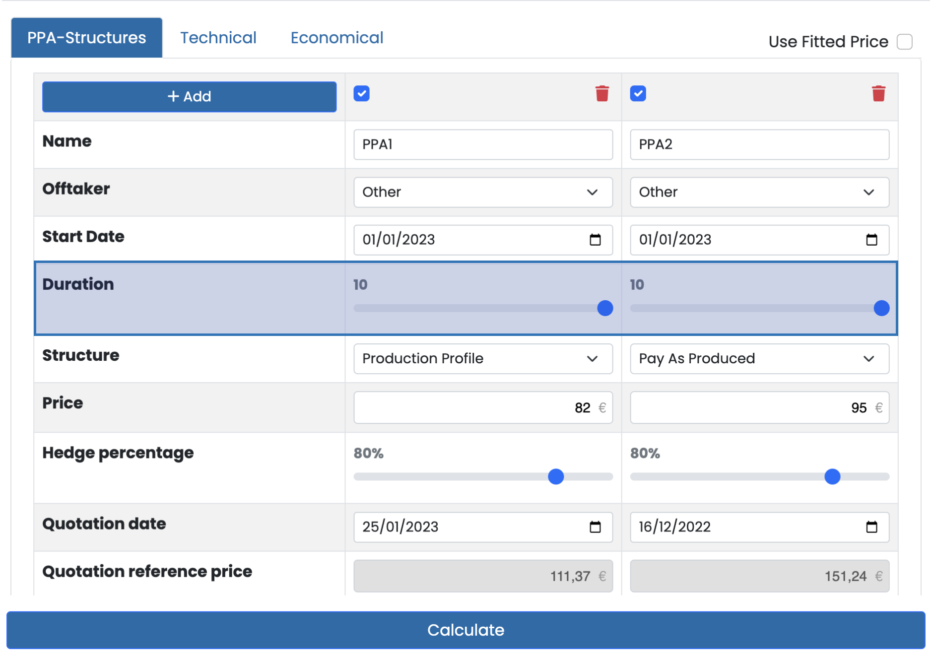 PPA Evaluation Tool duration input